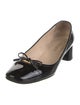 Prada Patent Leather Bow Accents Pumps