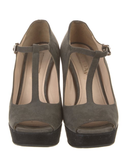Prada Suede T-Strap Pumps