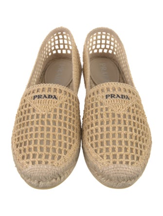 Prada Raffia Mesh Accents Espadrilles