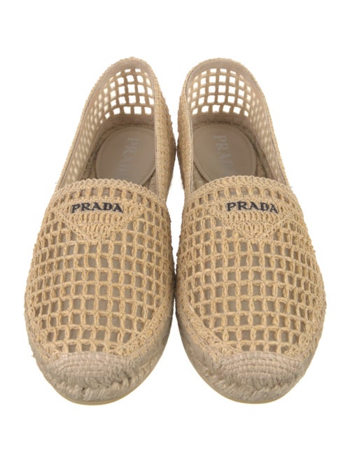 Prada Raffia Mesh Accents Espadrilles