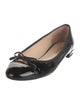 Prada Patent Leather Bow Accents Ballet Flats