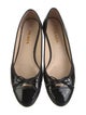 Prada Patent Leather Bow Accents Ballet Flats