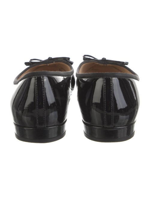 Prada Patent Leather Bow Accents Ballet Flats
