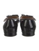 Prada Patent Leather Bow Accents Ballet Flats