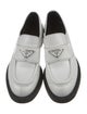 Prada Enameled Metal Triangle Leather Oxfords