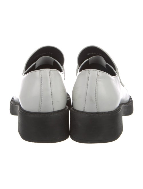 Prada Enameled Metal Triangle Leather Oxfords