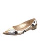 Prada Patent Leather Embroidered Accent Ballet Flats