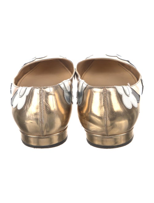 Prada Patent Leather Embroidered Accent Ballet Flats