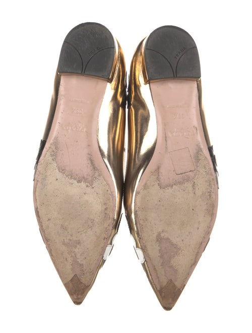 Prada Patent Leather Embroidered Accent Ballet Flats