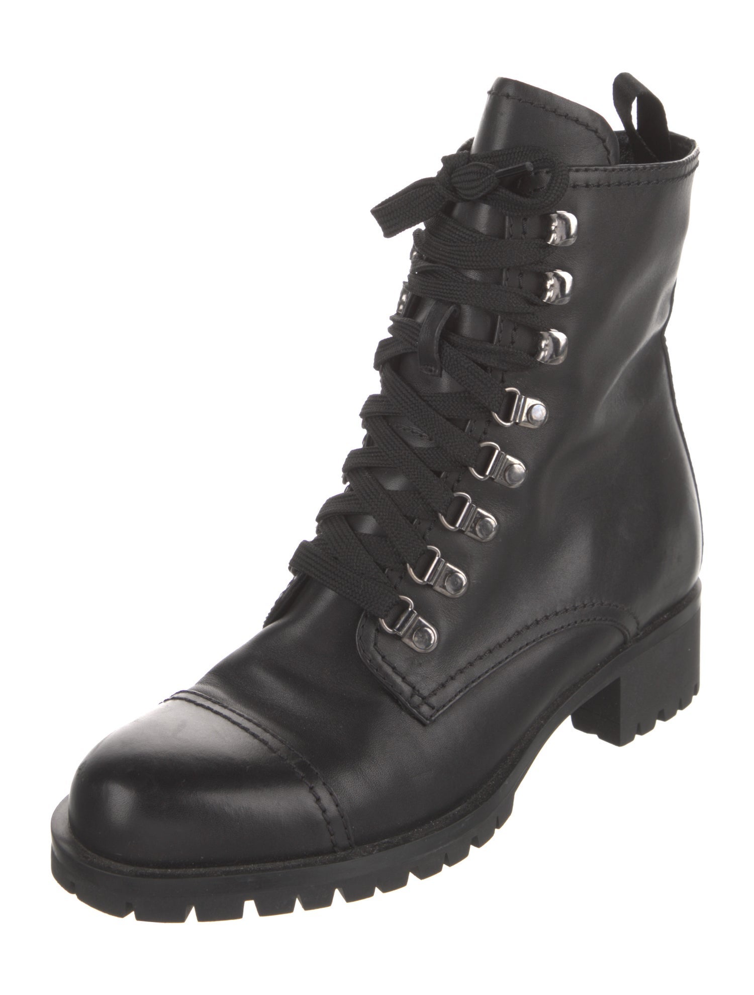 Prada Leather Combat Boots