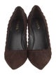 Prada Suede Leather Trim Embellishment Pumps