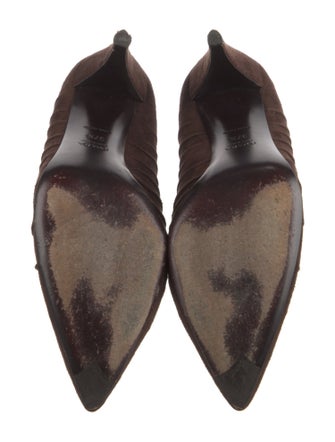 Prada Suede Leather Trim Embellishment Pumps