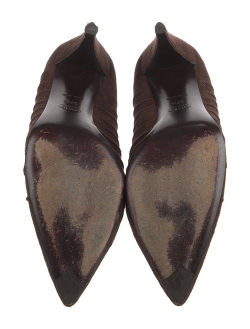 Prada Suede Leather Trim Embellishment Pumps