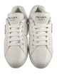 Prada Enameled Metal Triangle Leather Sneakers