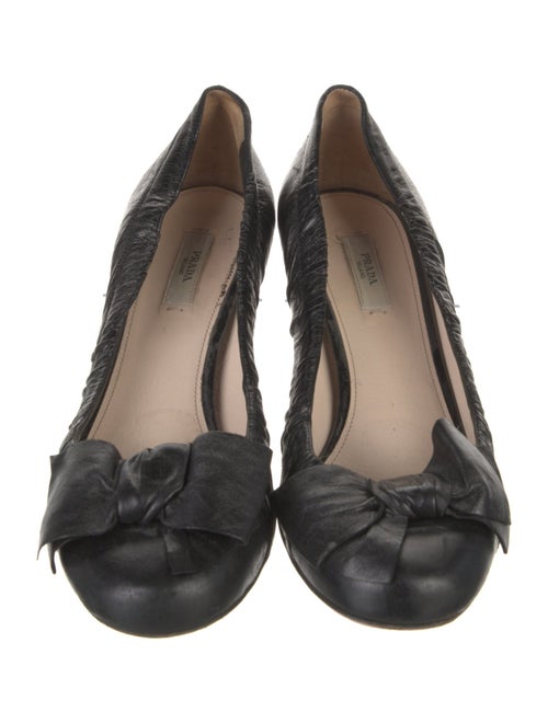 Prada Leather Bow Accents Pumps