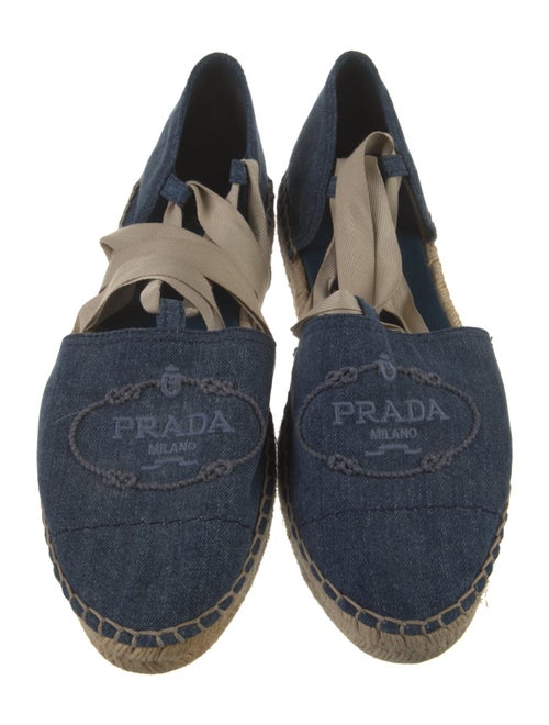 Prada Denim Floral Print D'Orsay Flats