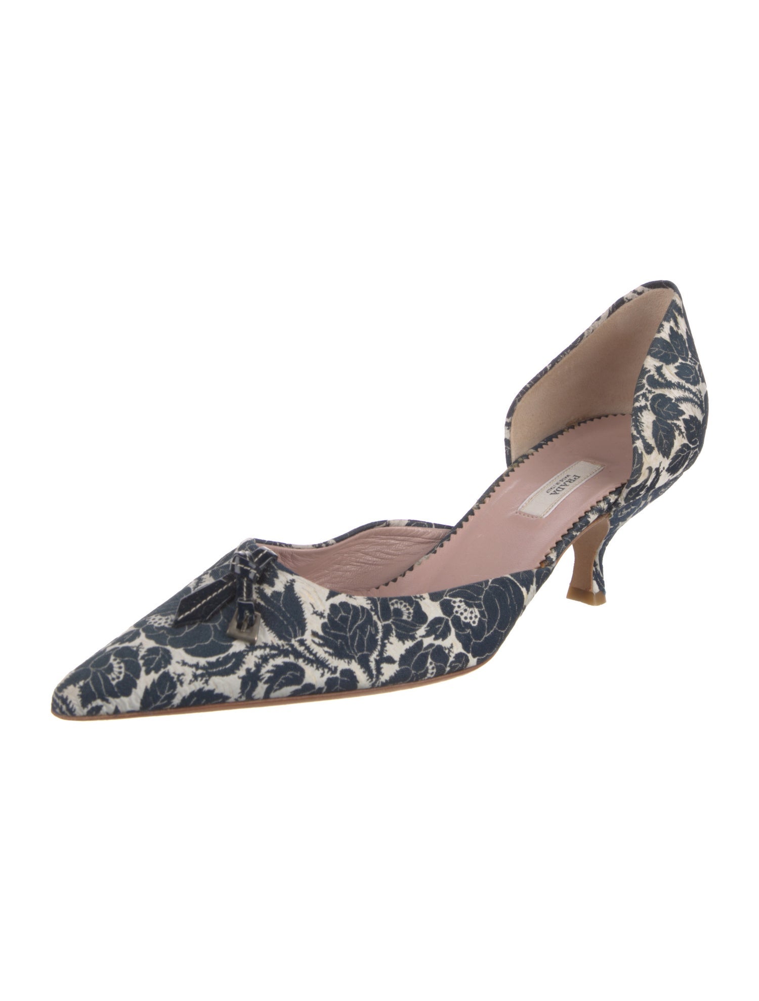 Prada Floral Print D'Orsay Pumps