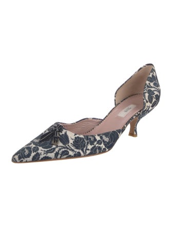 Prada Floral Print D'Orsay Pumps