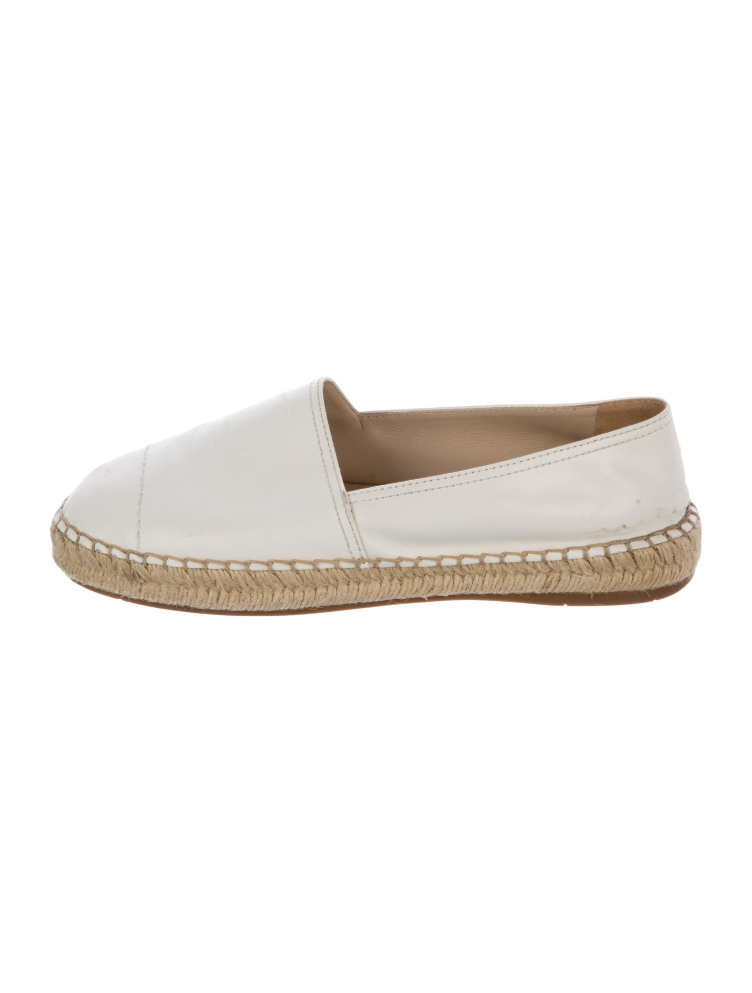 Prada Leather Whipstitch Trim Espadrilles