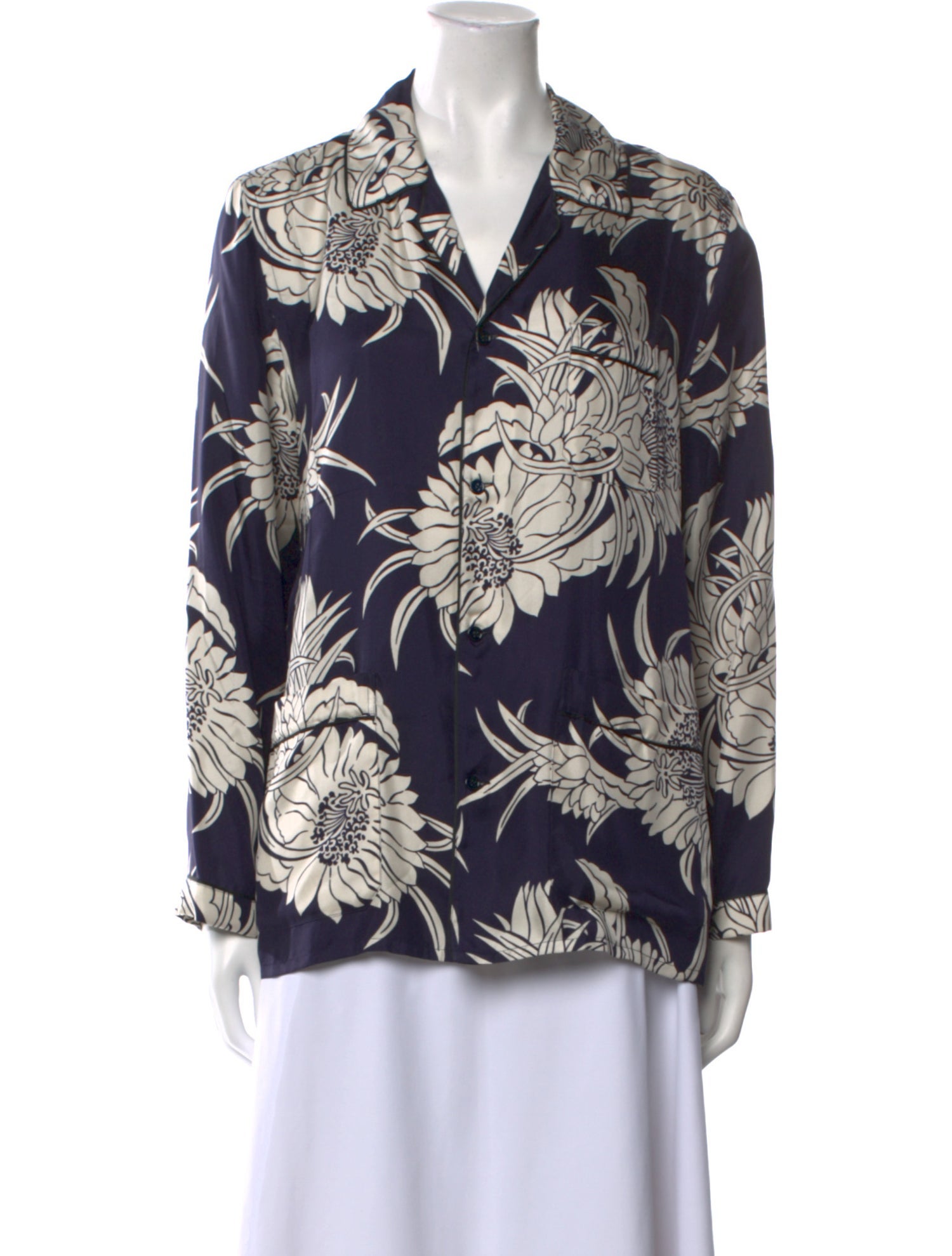 Prada 2014 Silk Button-Up Top