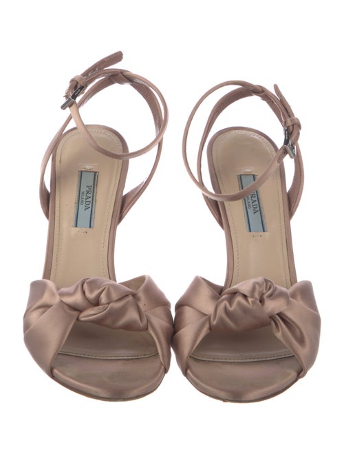 Prada Satin Bow Accents Slingback Sandals
