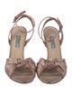 Prada Satin Bow Accents Slingback Sandals