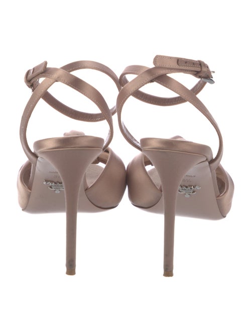 Prada Satin Bow Accents Slingback Sandals