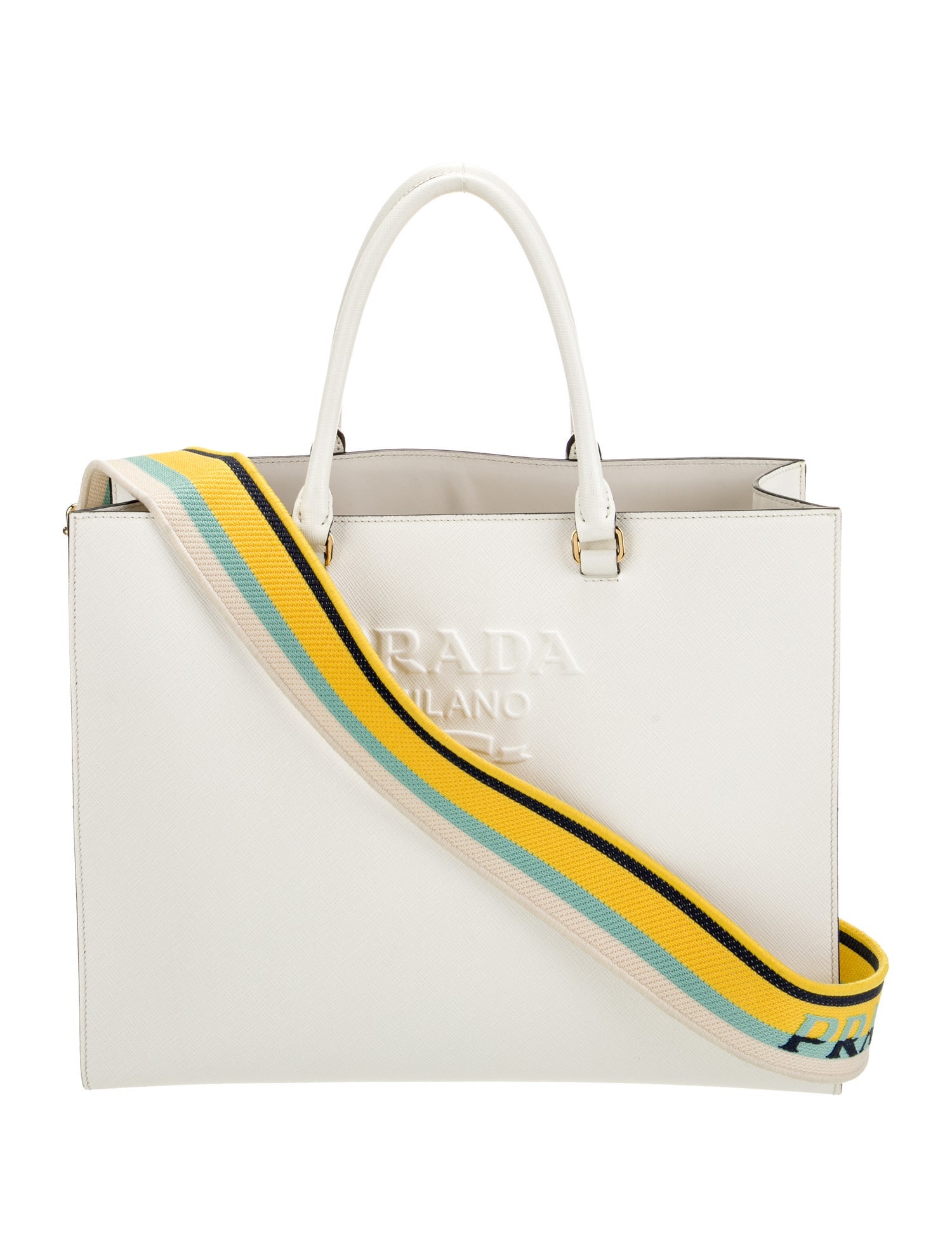 Prada Enameled Metal Triangle Shoulder Bag