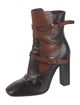 Prada Leather Colorblock Pattern Moto Boots