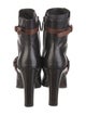 Prada Leather Colorblock Pattern Moto Boots
