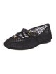 Prada Enameled Metal Triangle Mesh Mary Jane Flats