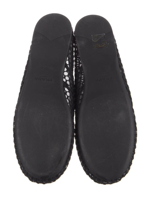 Prada Enameled Metal Triangle Mesh Mary Jane Flats