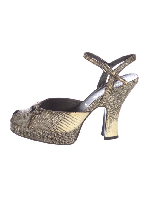Prada Lizard Animal Print Slingback Pumps