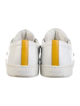 Prada Leather Graphic Print Sneakers
