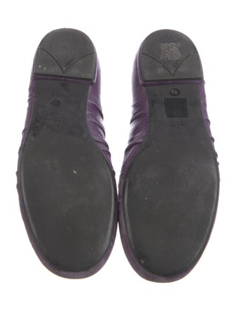 Prada Leather Bow Accents Ballet Flats