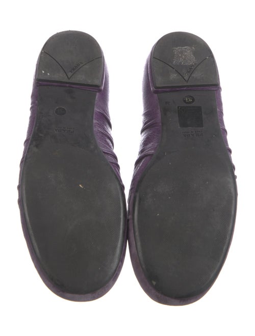Prada Leather Bow Accents Ballet Flats