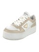 Prada Enameled Metal Triangle Leather Sneakers