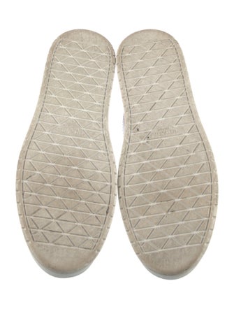 Prada Enameled Metal Triangle Leather Sneakers