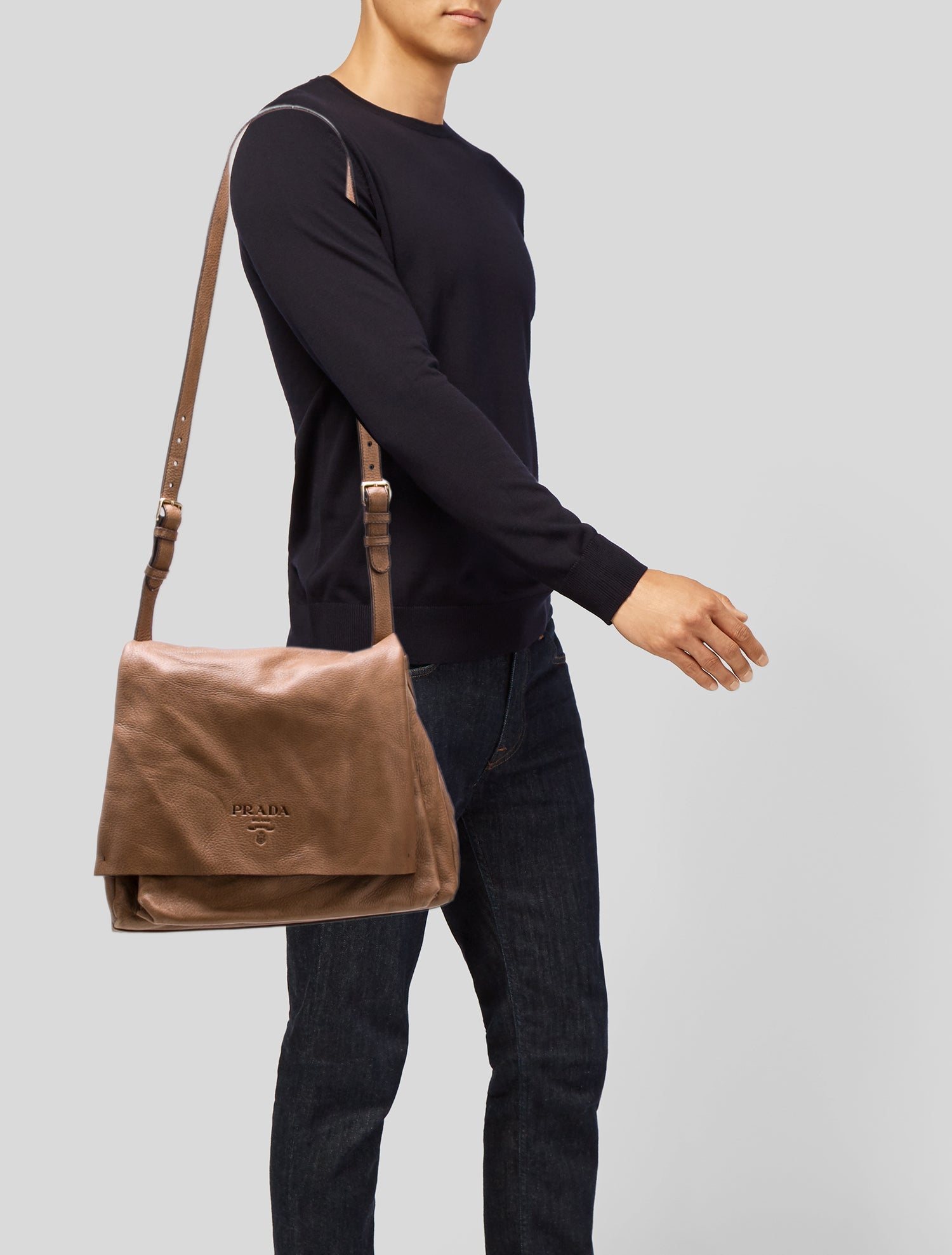 Prada Vitello Daino Leather Messenger Bag