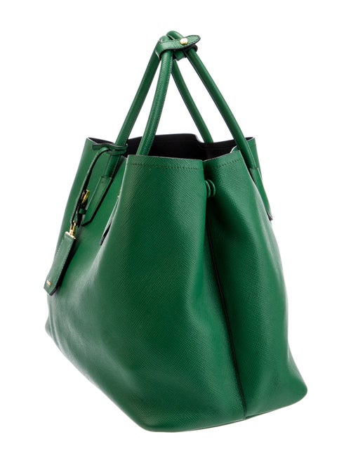 Prada Saffiano Cuir Leather Double Bag Large