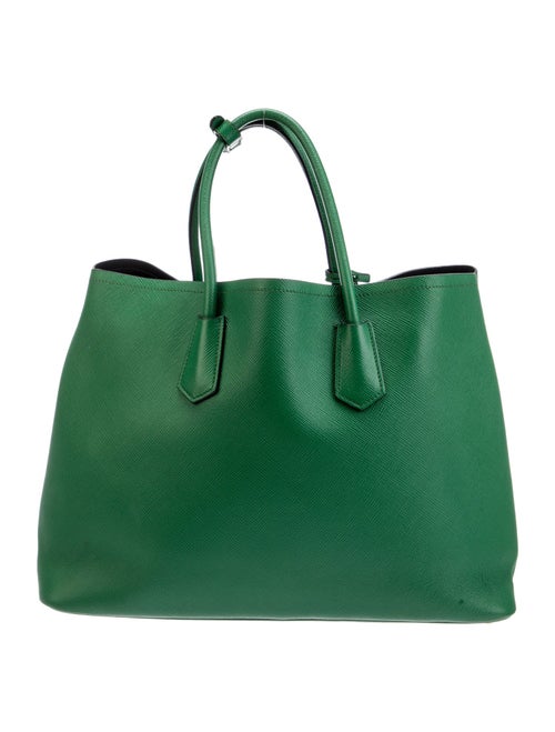 Prada Saffiano Cuir Leather Double Bag Large