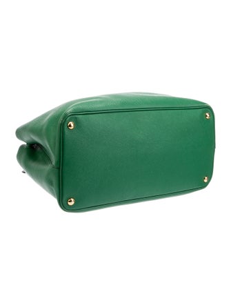 Prada Saffiano Cuir Leather Double Bag Large