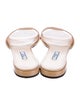 Prada Saffiano Leather Patent Leather Slides