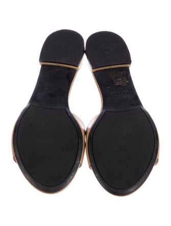 Prada Saffiano Leather Patent Leather Slides