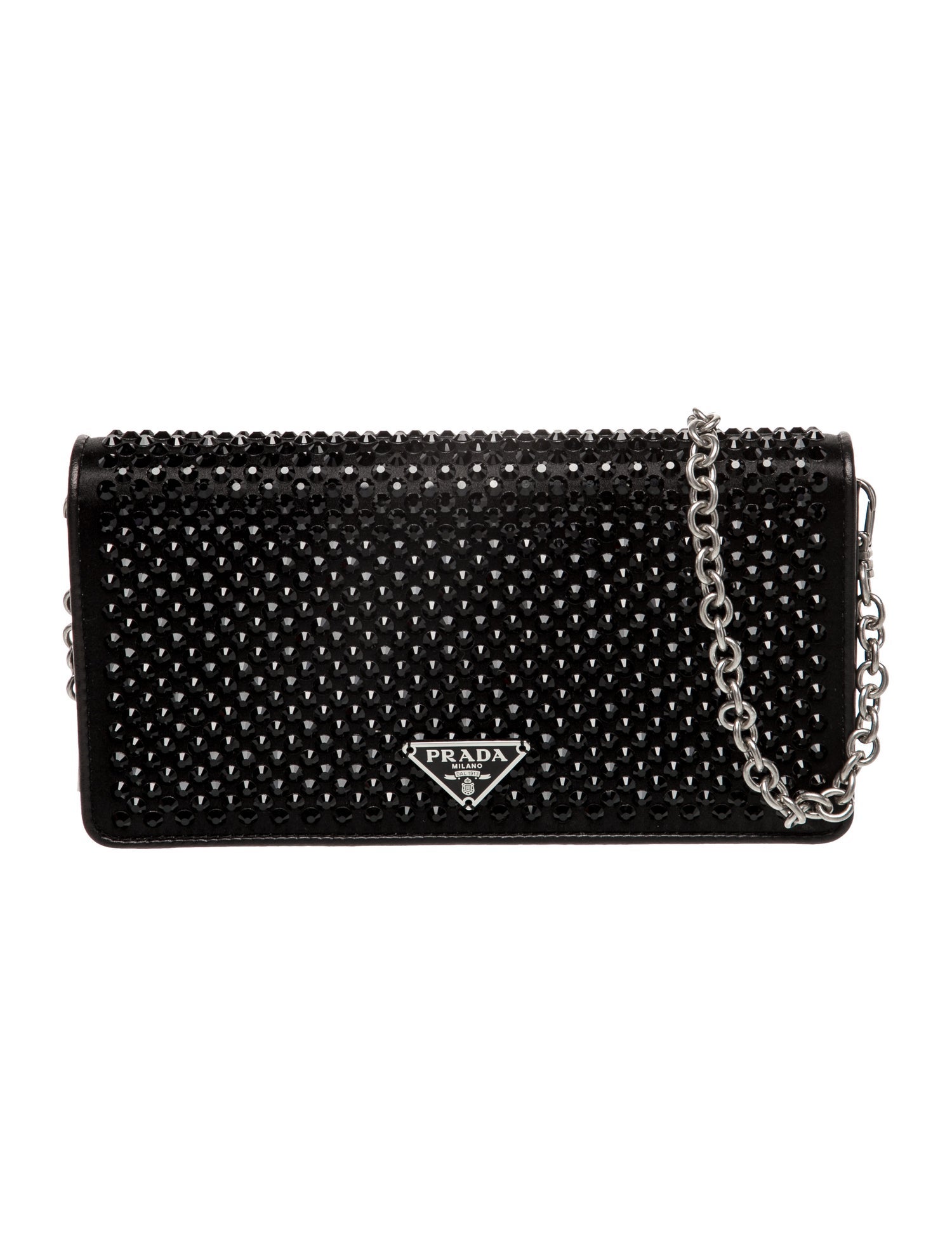 Prada Enameled Metal Triangle Minaudière