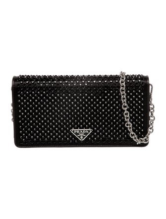 Prada Enameled Metal Triangle Minaudière