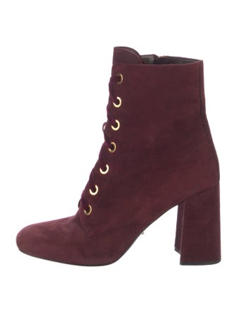 Prada Suede Lace-Up Boots