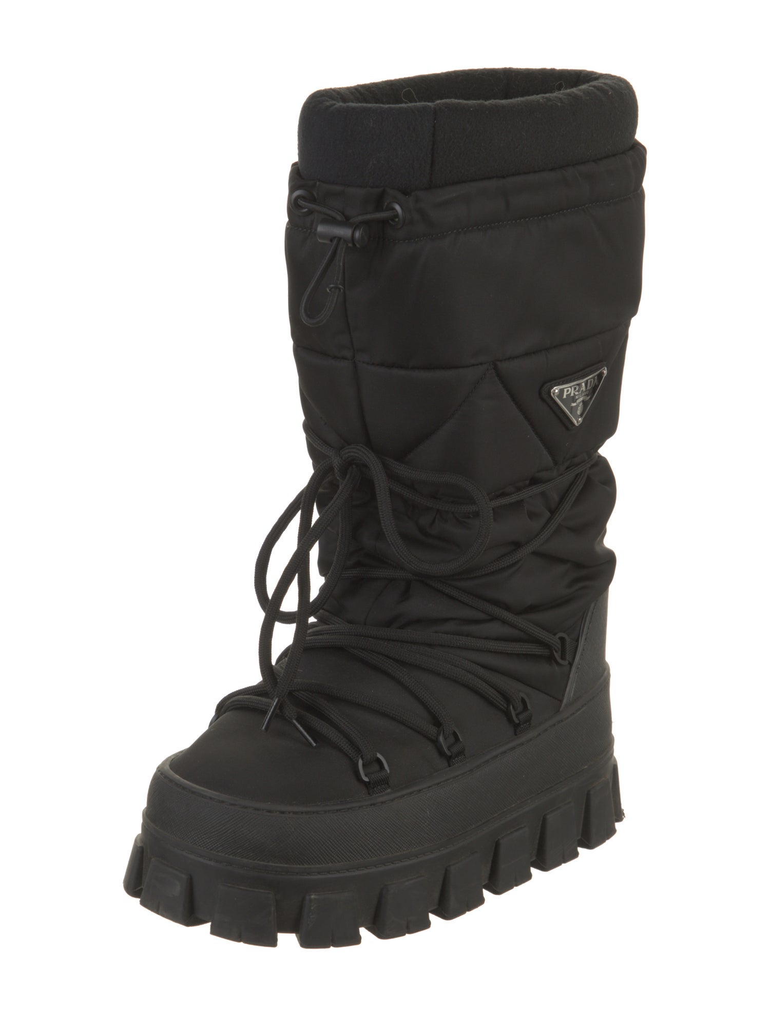 Prada Nylon Lace-Up Boots