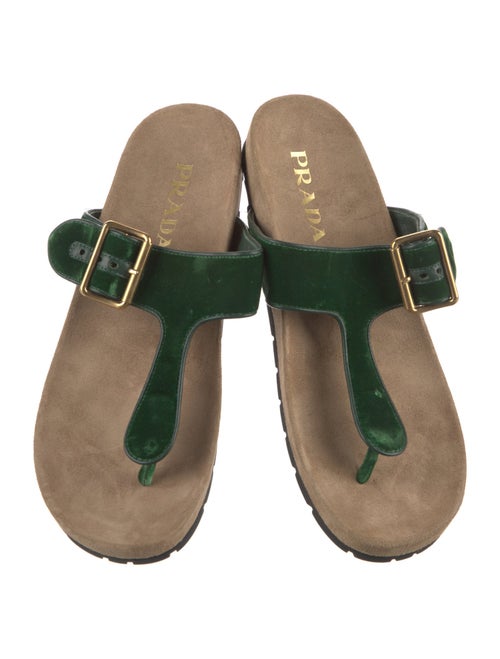 Prada Velvet Flip Flops