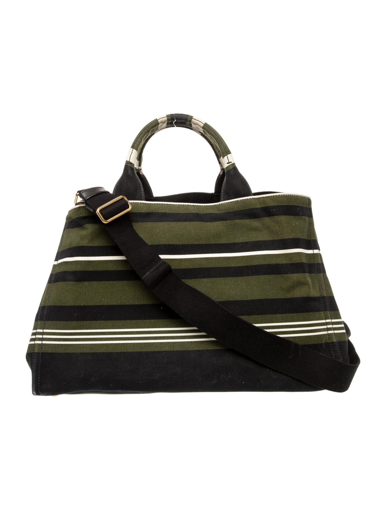 Prada Enameled Metal Triangle Canapa